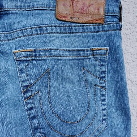 True Religion Bobby Men's Light Distressed Denim jeans 36/35 - Picture 4 of 6